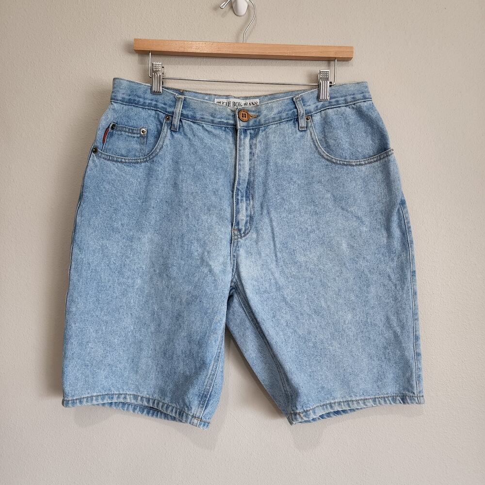 Bugle Boy Jeans Vintage 90s Light Wash Denim Shorts Size 36